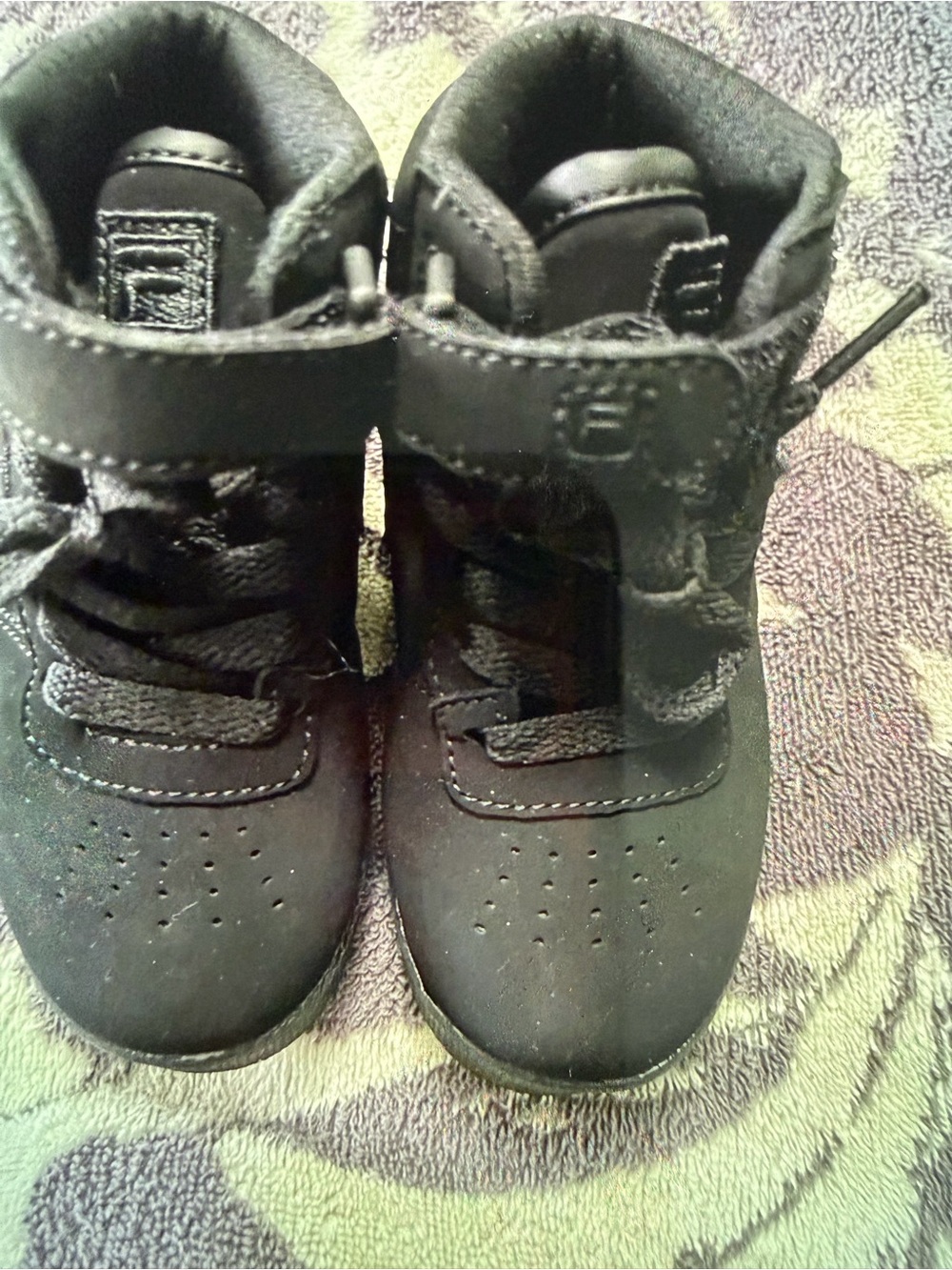 Fila Kids Black High-Top Lace & Strap Boots